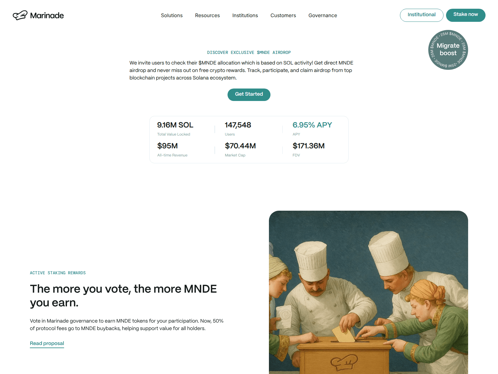 Screenshot of marinads.finance