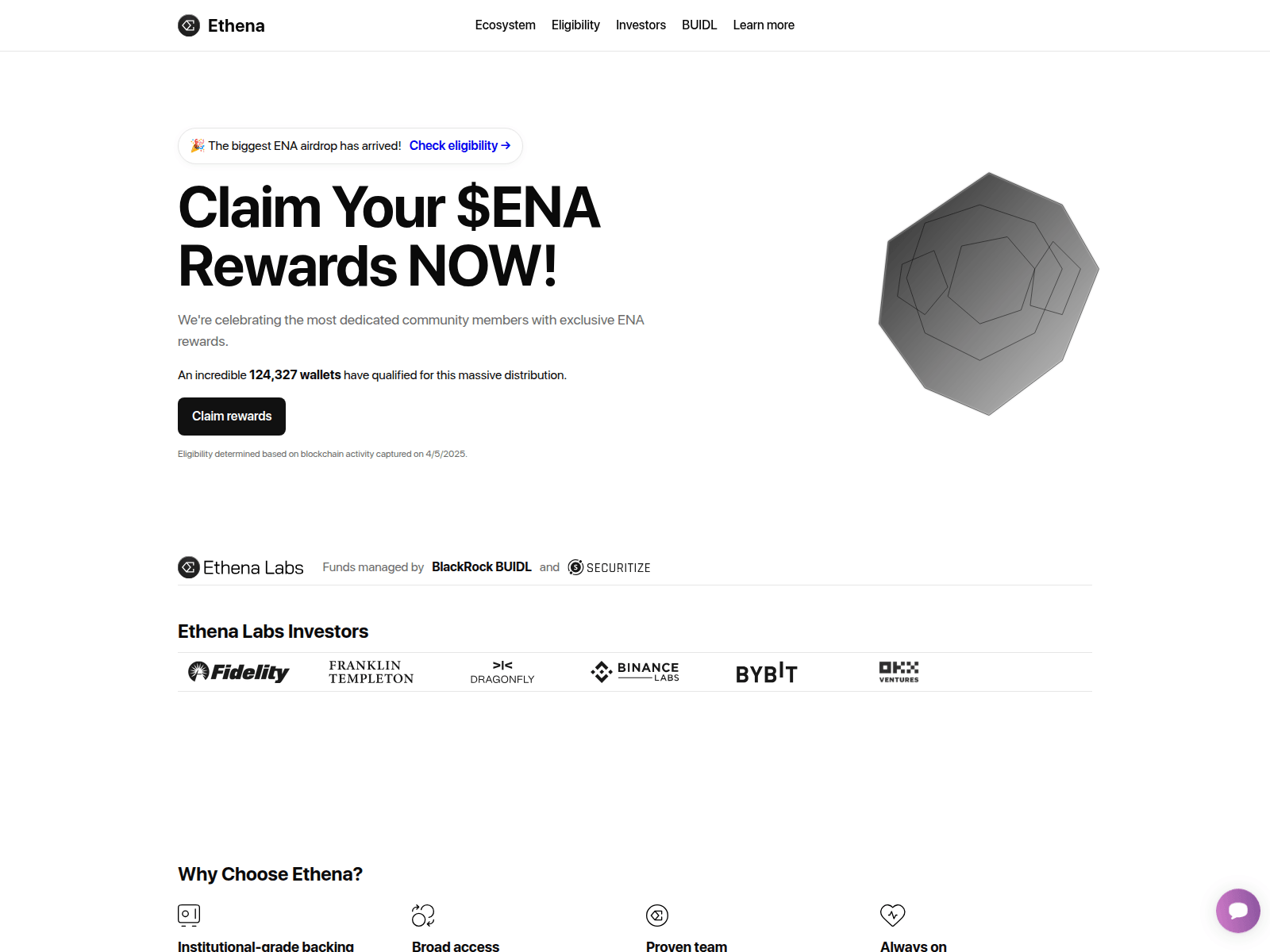 Screenshot of ethenadrop.com