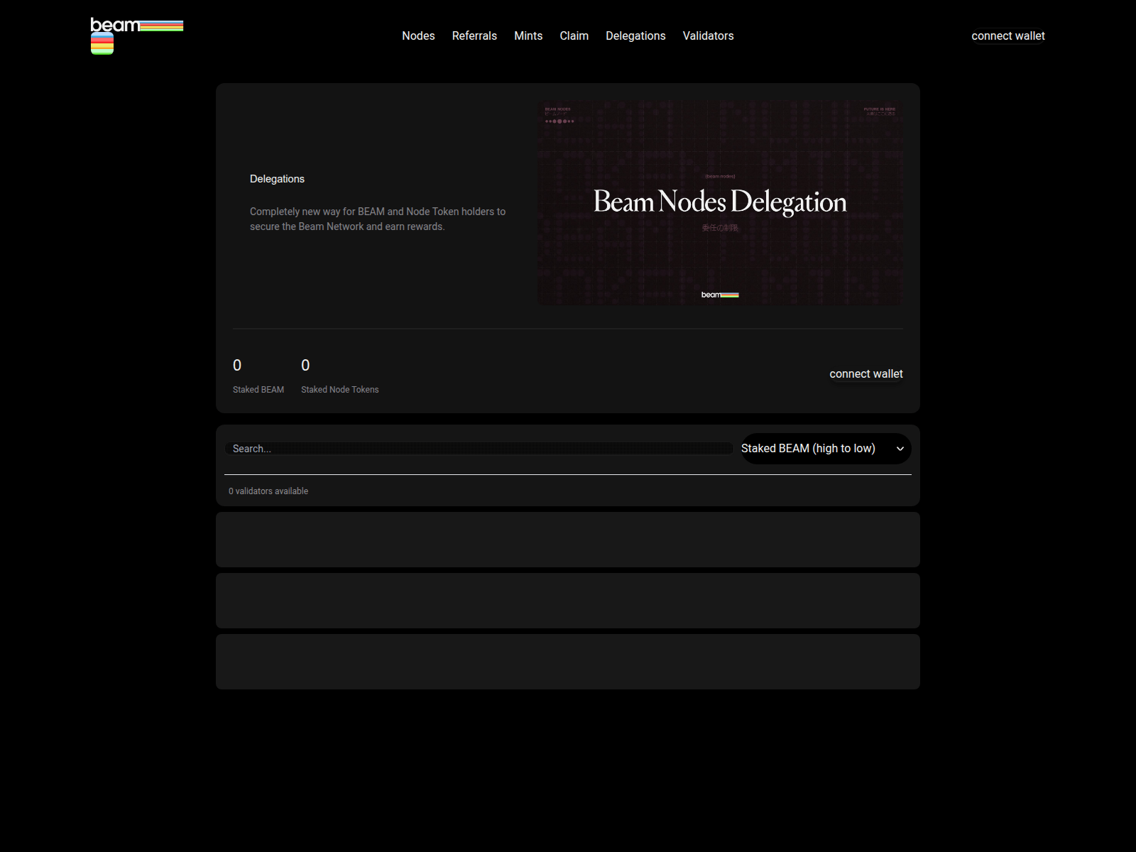 Screenshot of delegationonbeam.com