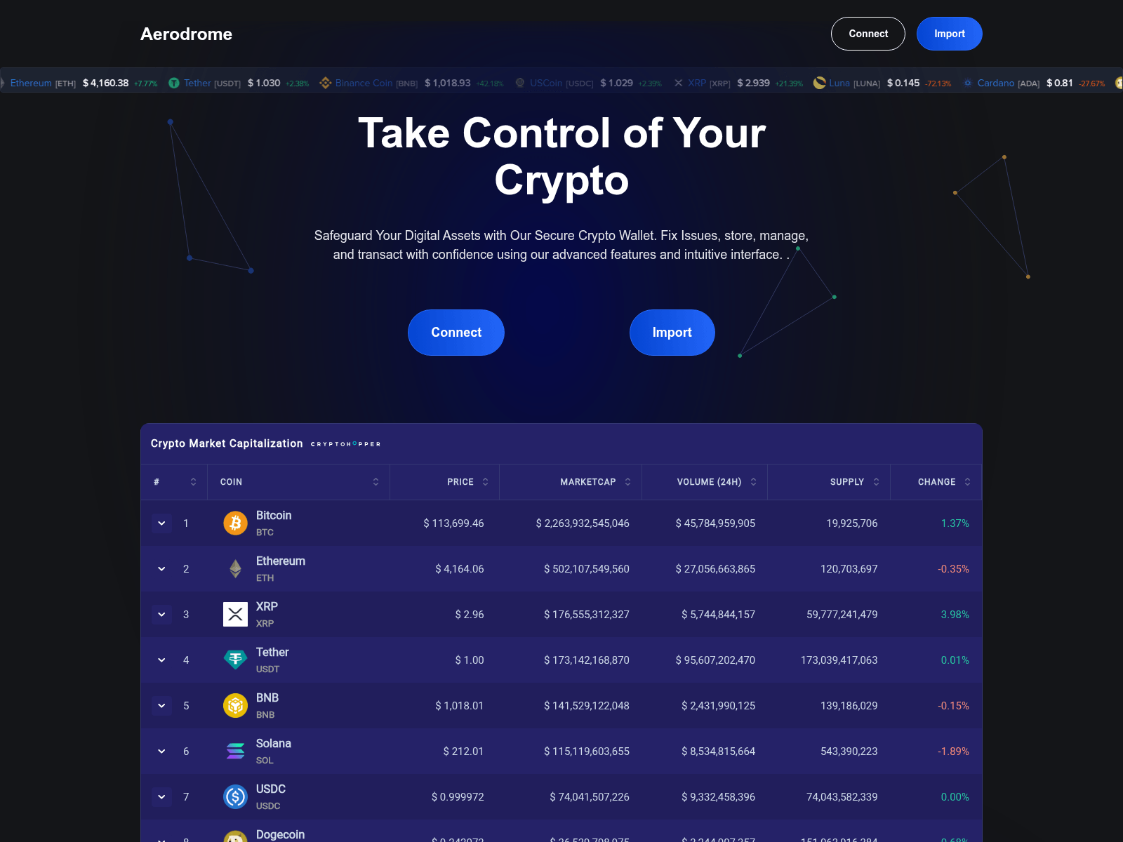 Screenshot of aerodrome-finance.vip