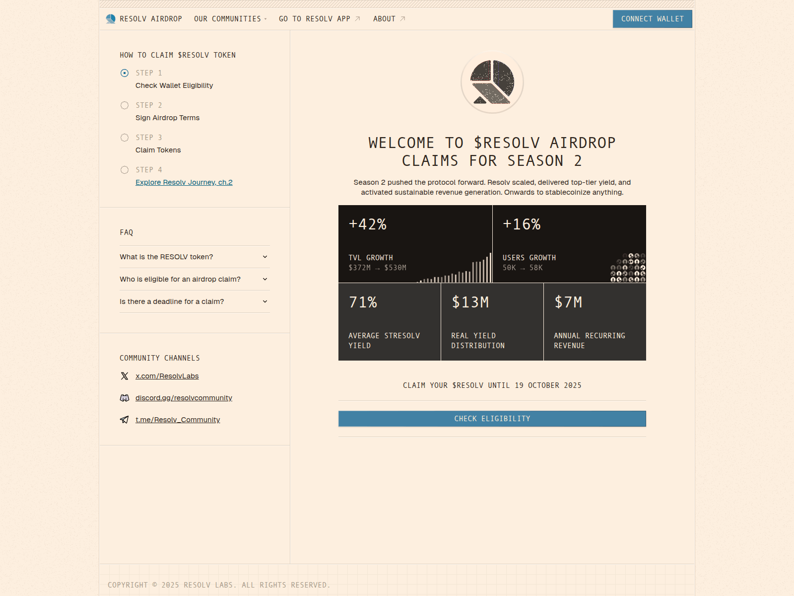 Screenshot of claim-resolvairdrop.xyz