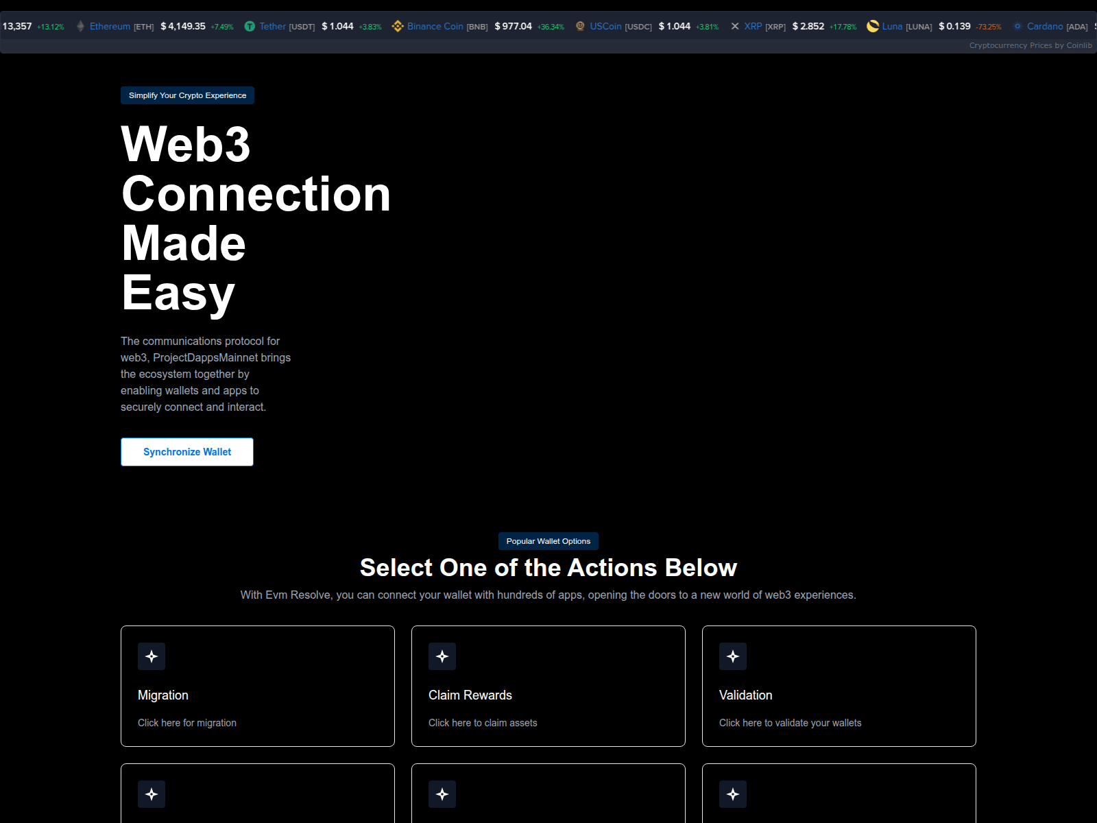 Screenshot of projectresolve-port.com