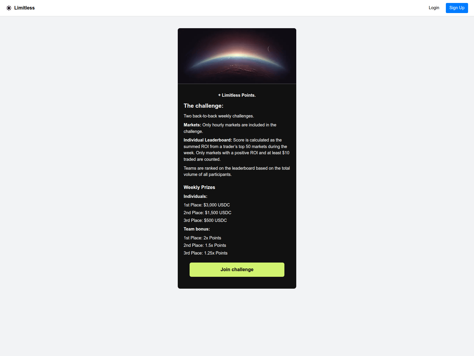 Screenshot of limitlesslmts.app