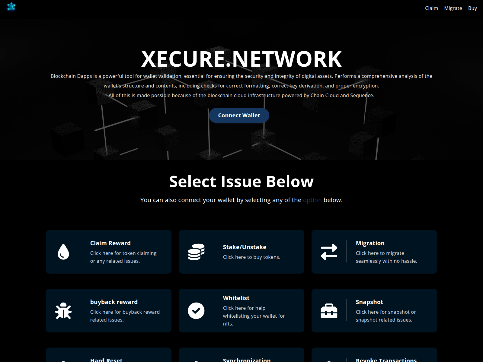 Screenshot of xecure.network