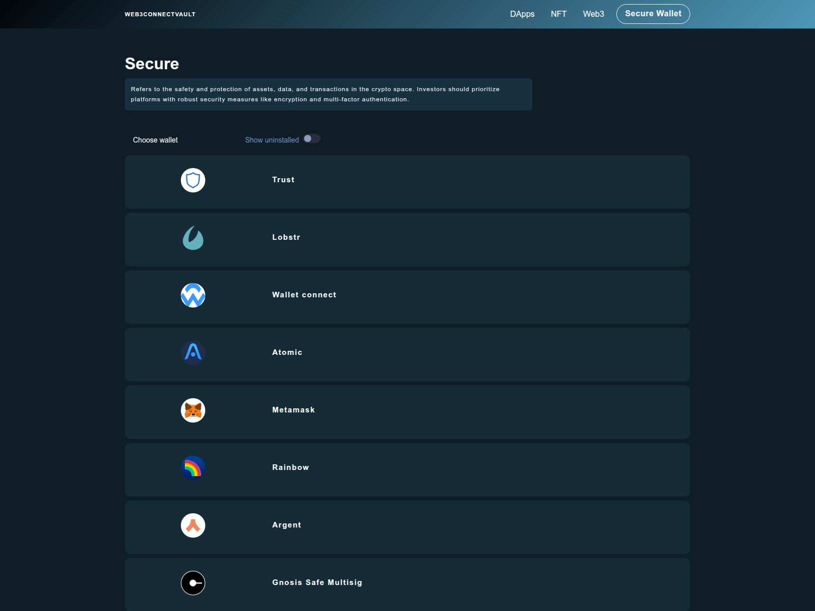 Screenshot of securedwebvault.com