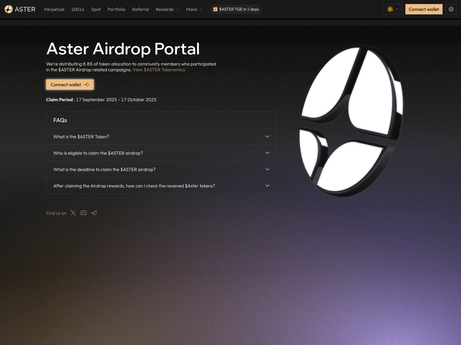 Screenshot of asterdexdashboard.com