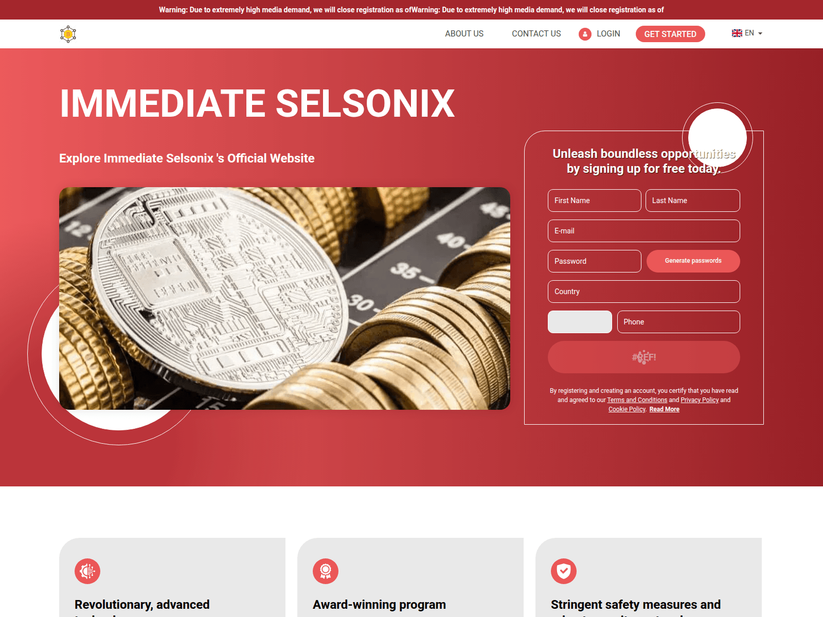 Screenshot of immediateselsonixapp.com