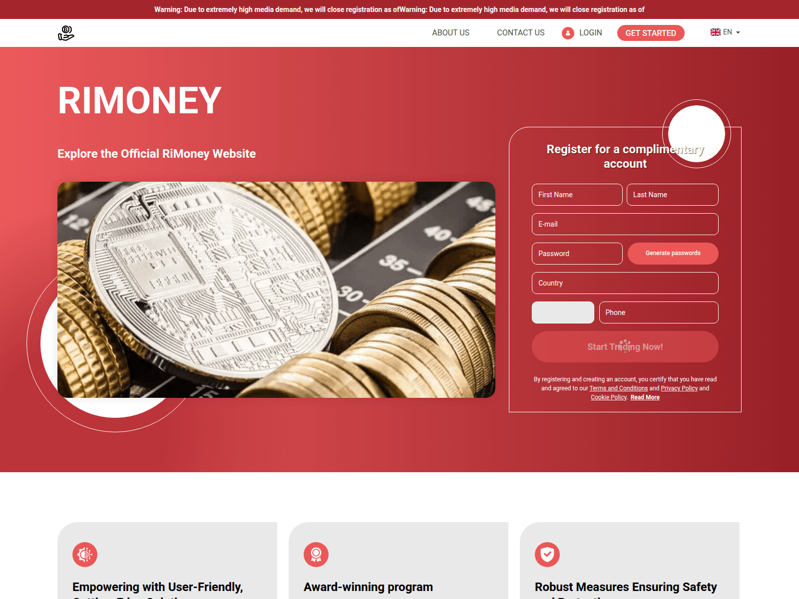 Screenshot of ri-money.com