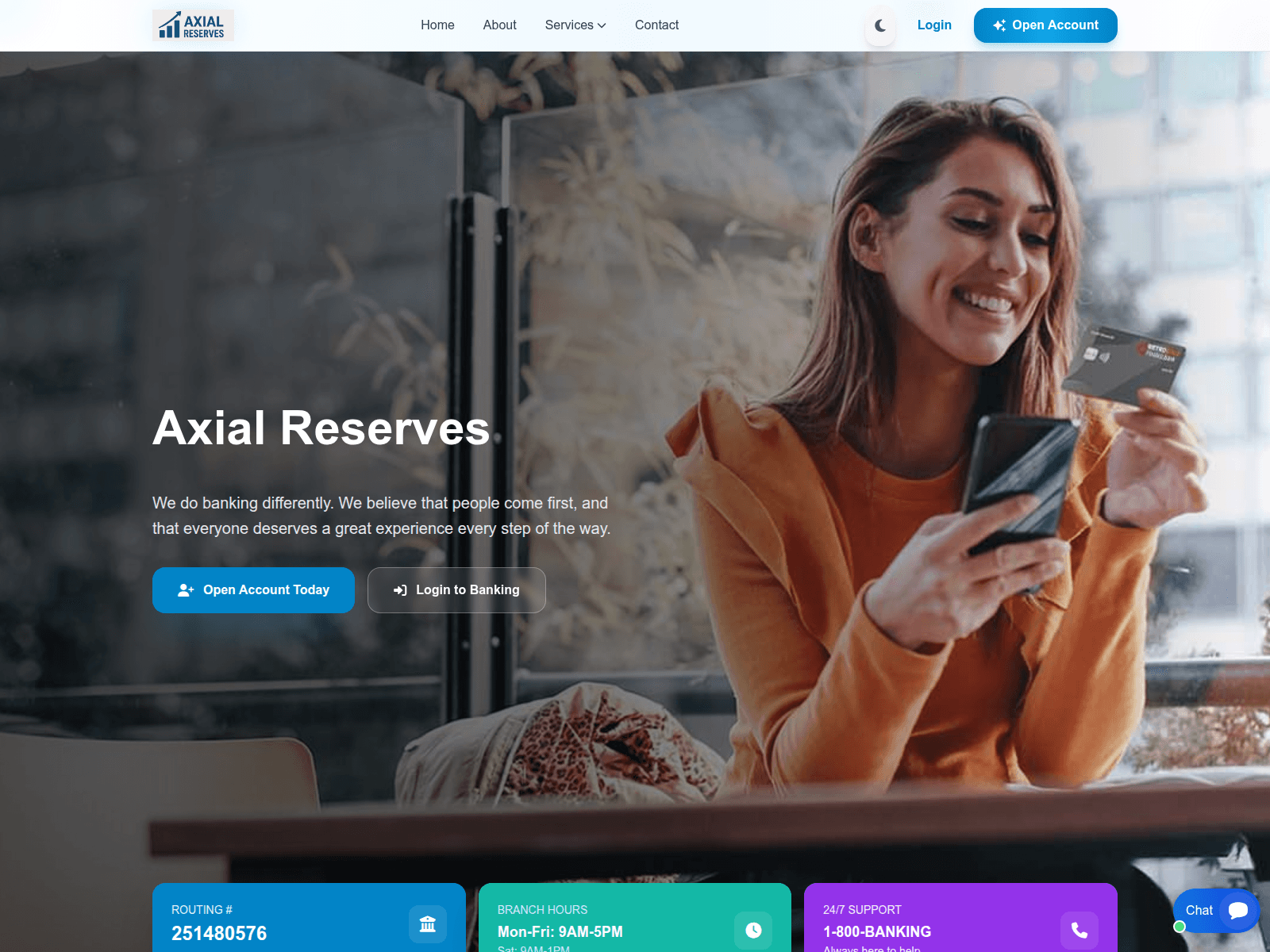 Screenshot of axialreserves.com
