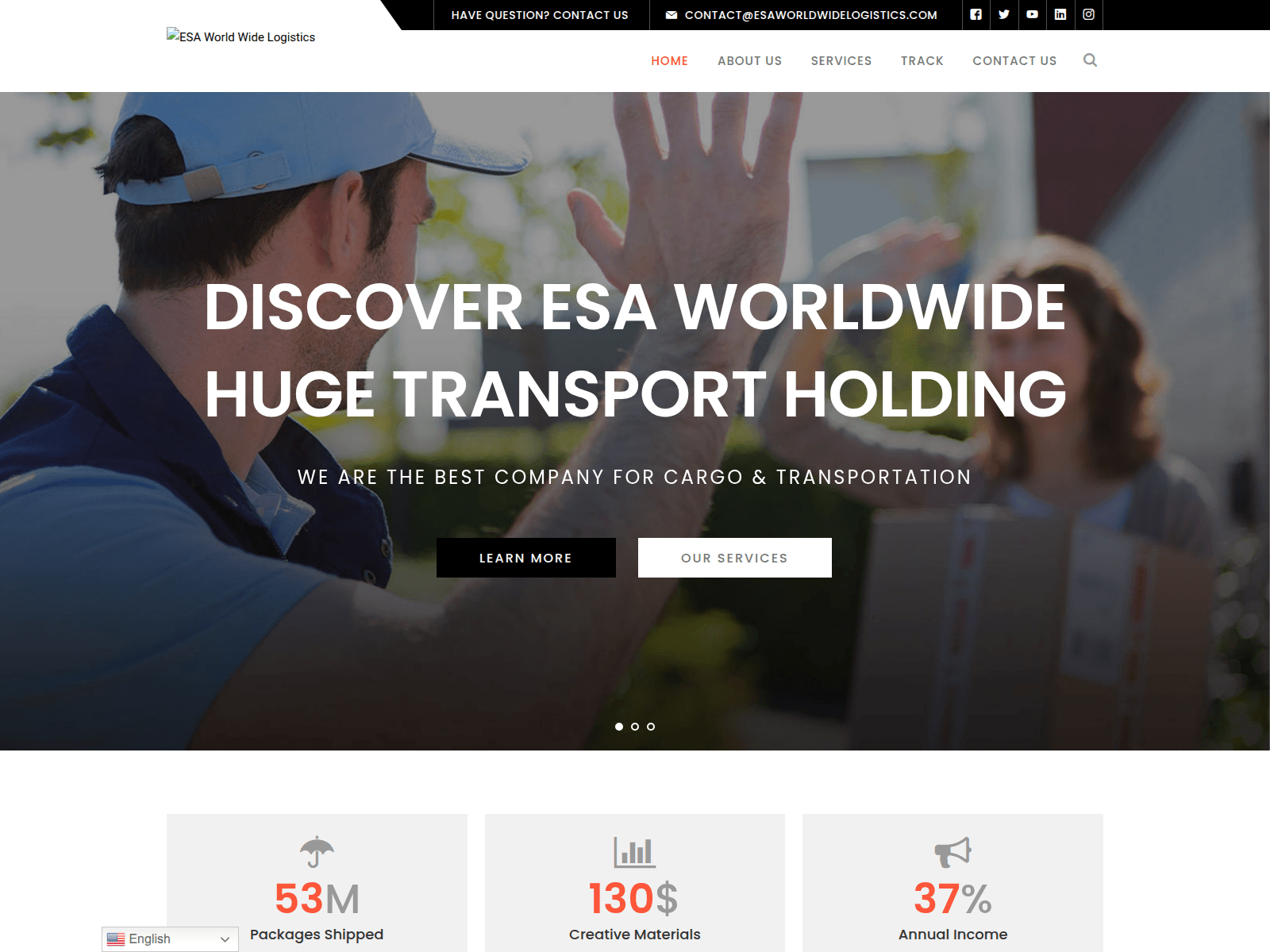 Screenshot of esaworldwidelogistics.com