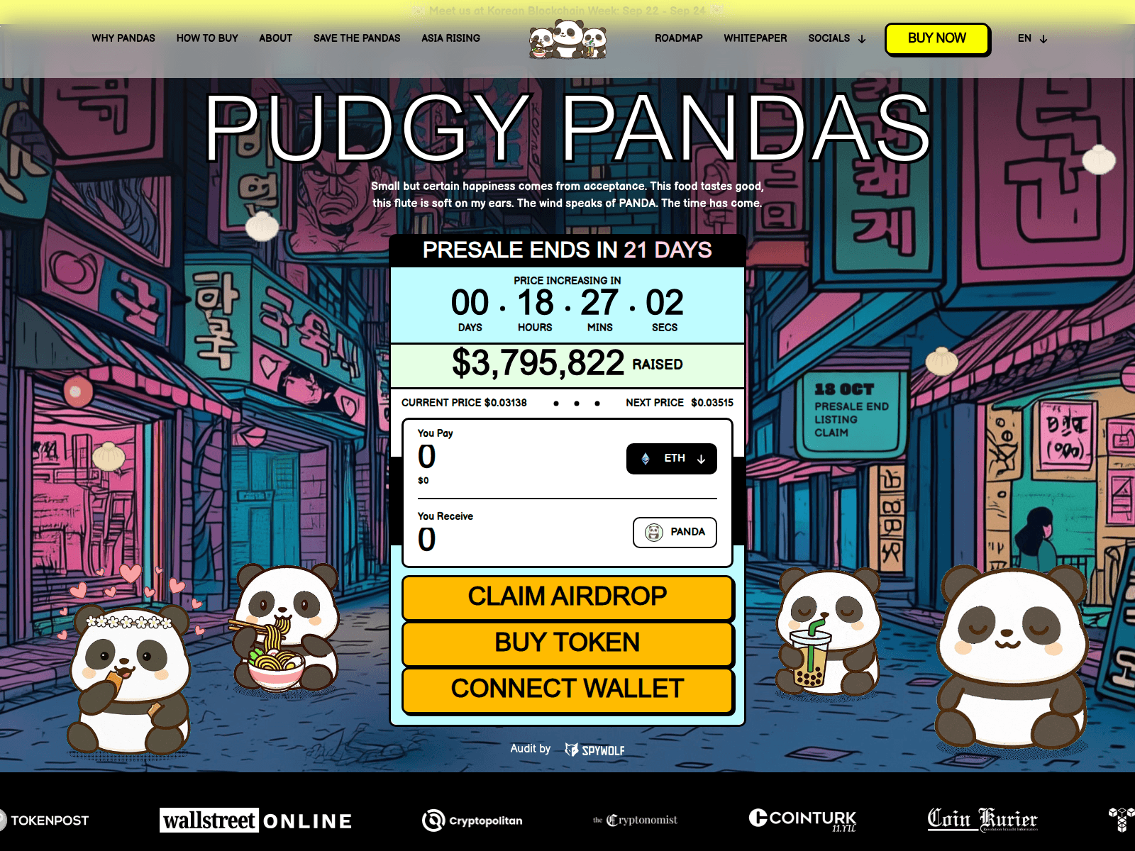 Screenshot of pudgy-pandas.xyz