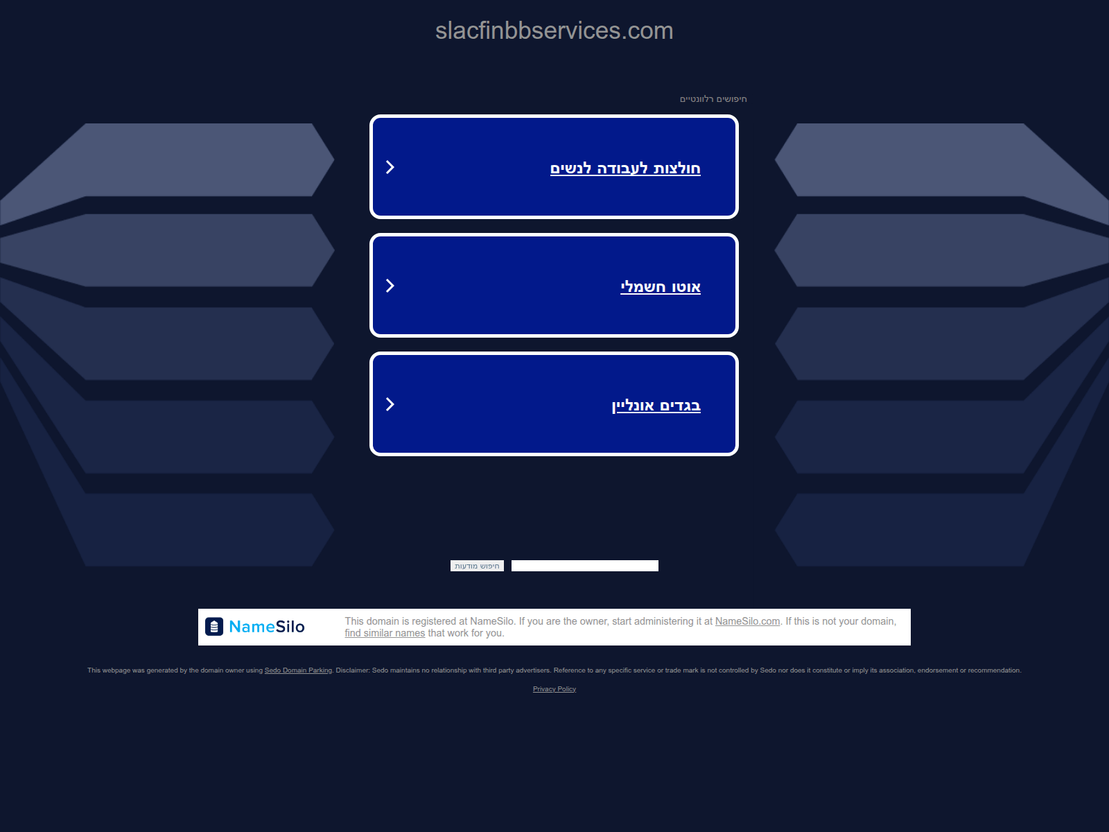 Forensic screenshot of slacfinbbservices.com