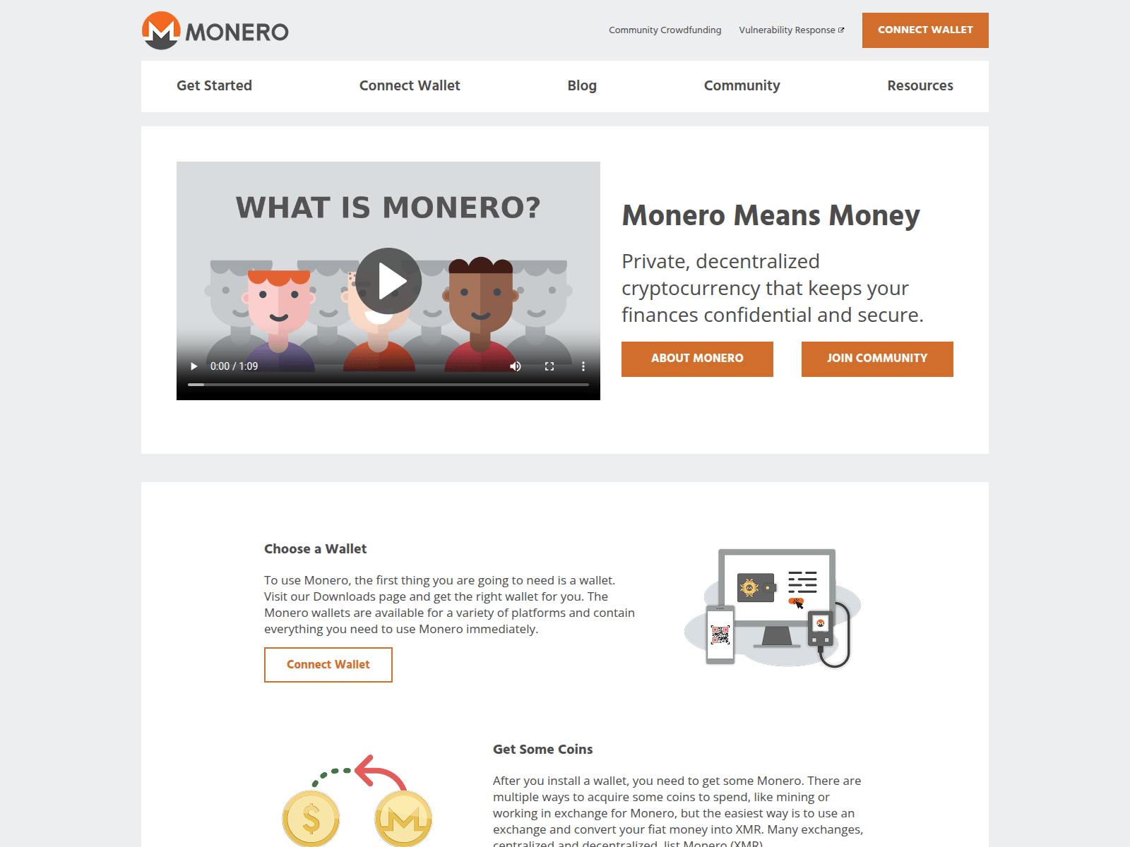 Screenshot of monero-wallet.io