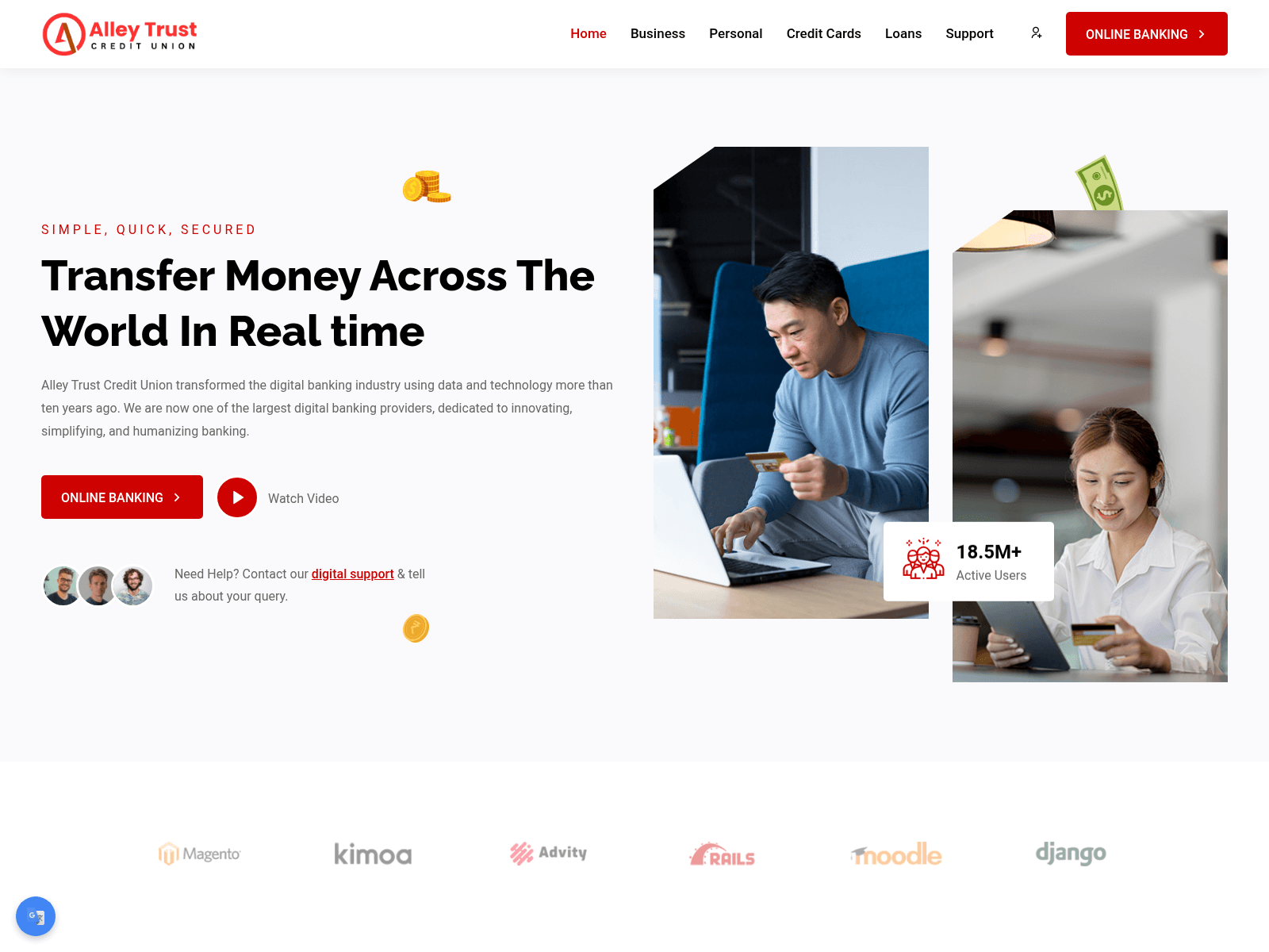 Screenshot of alleytrustcreditunion.com