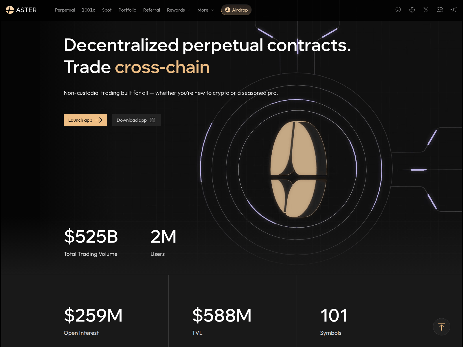 Screenshot of aster-dex.ink