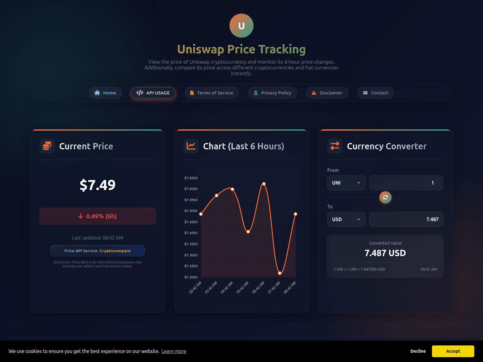 Screenshot of uniswap.w3-app.com