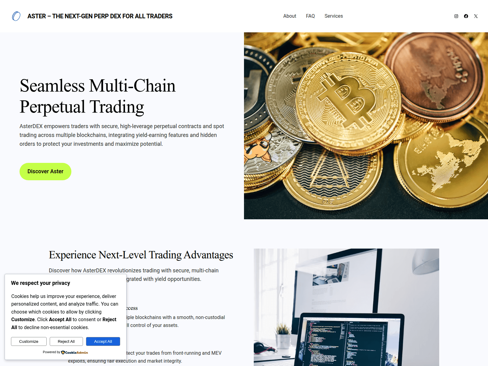 Screenshot of aster-exchange.com