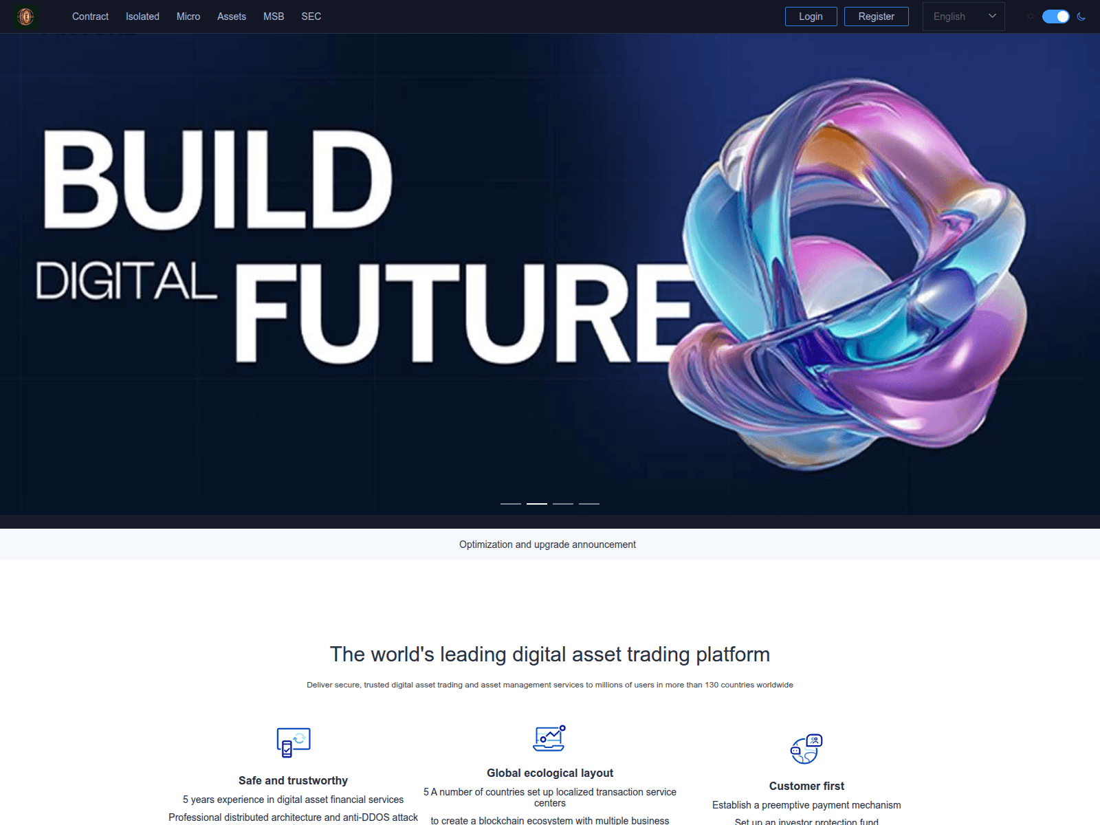 Screenshot of cryptoexvip.com