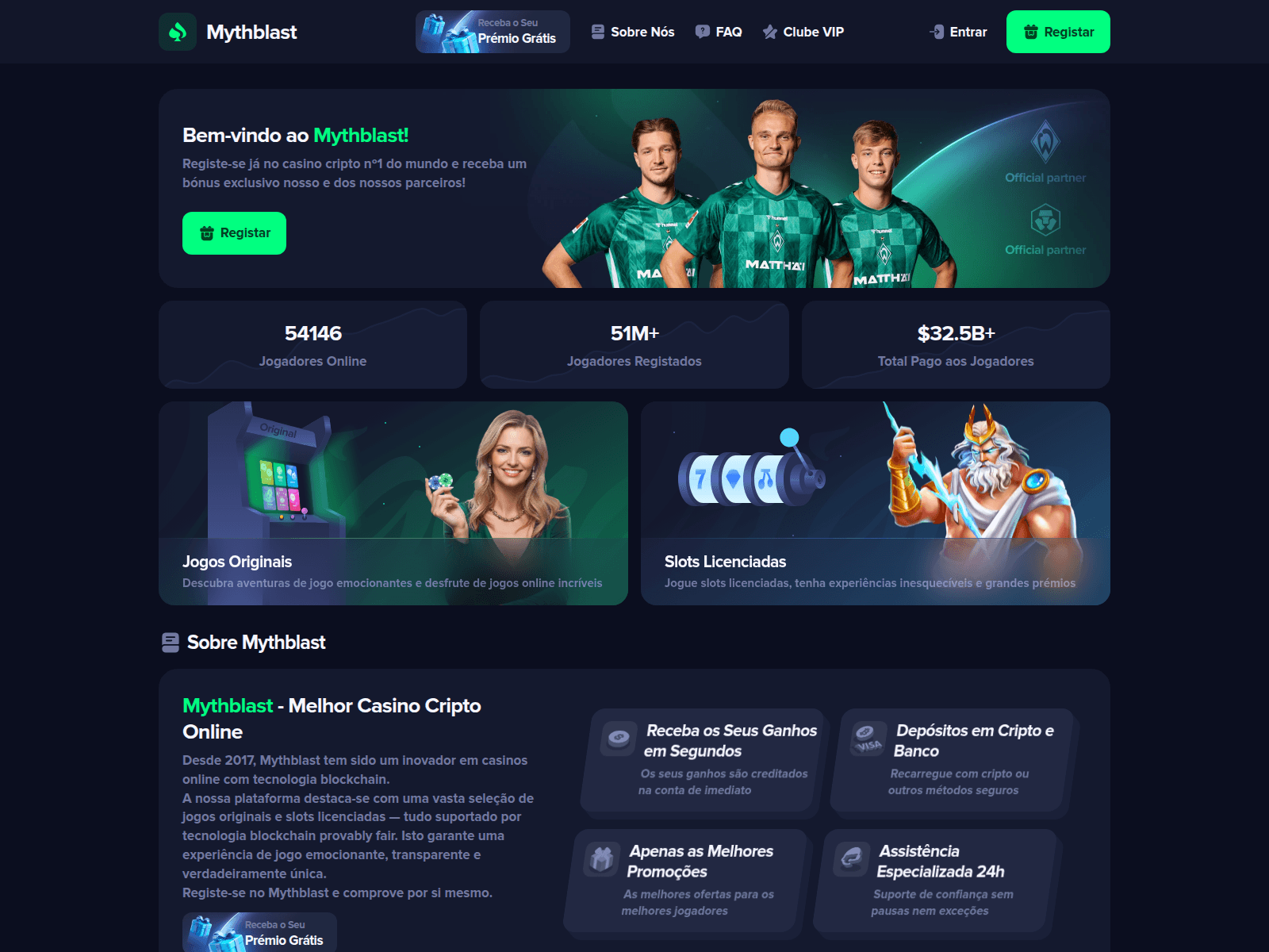 Screenshot of mythblast.com