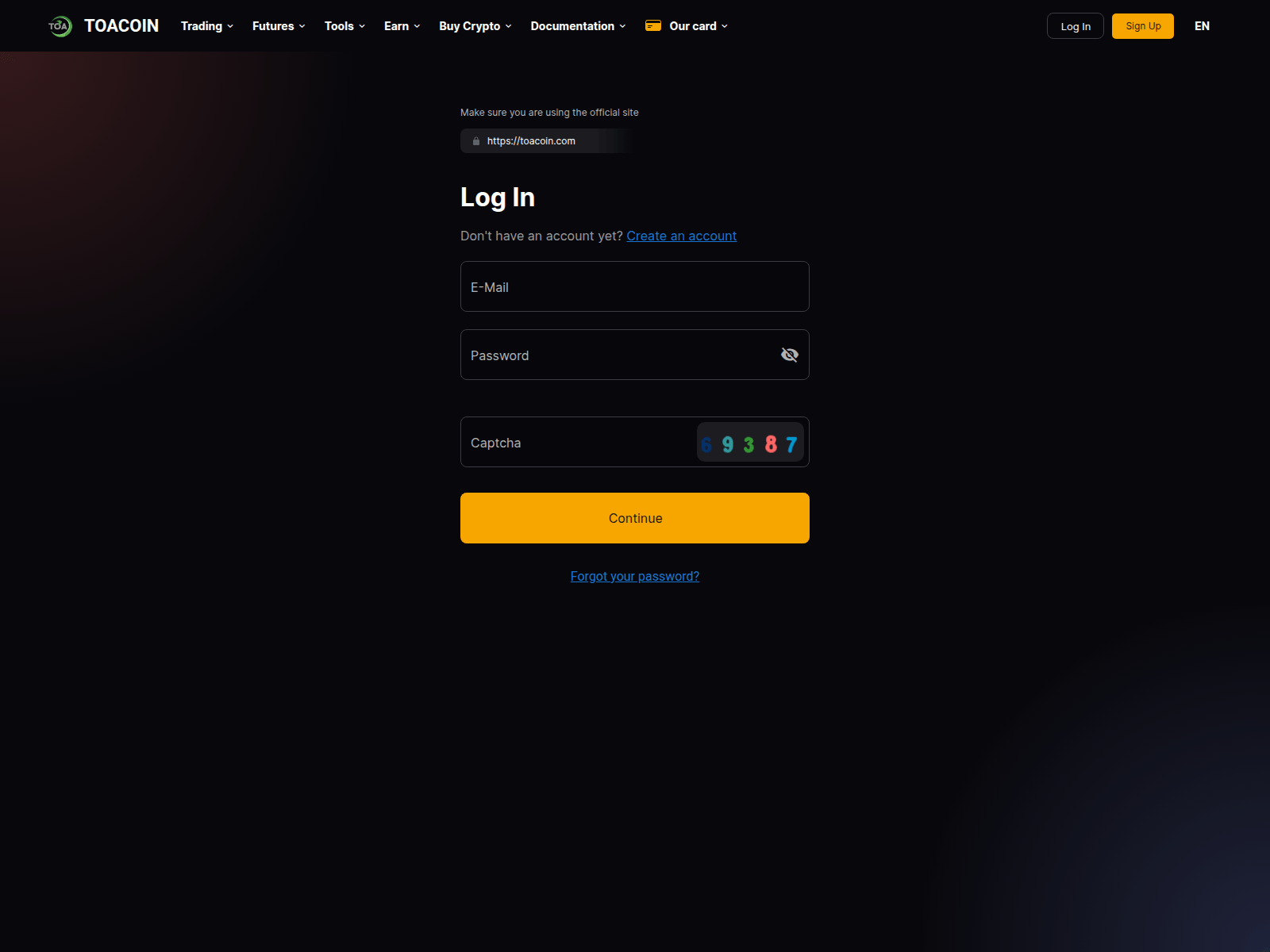 Screenshot of toacoin.com