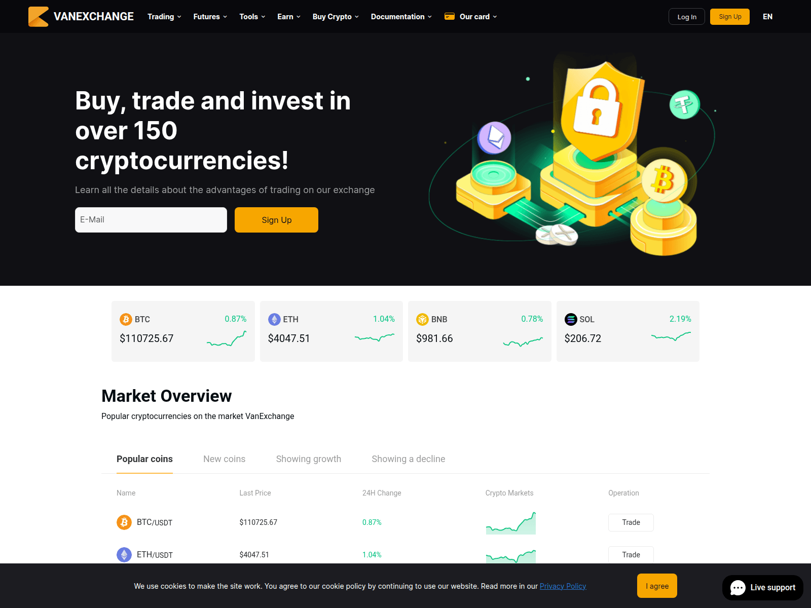 Screenshot of van-exchange.com