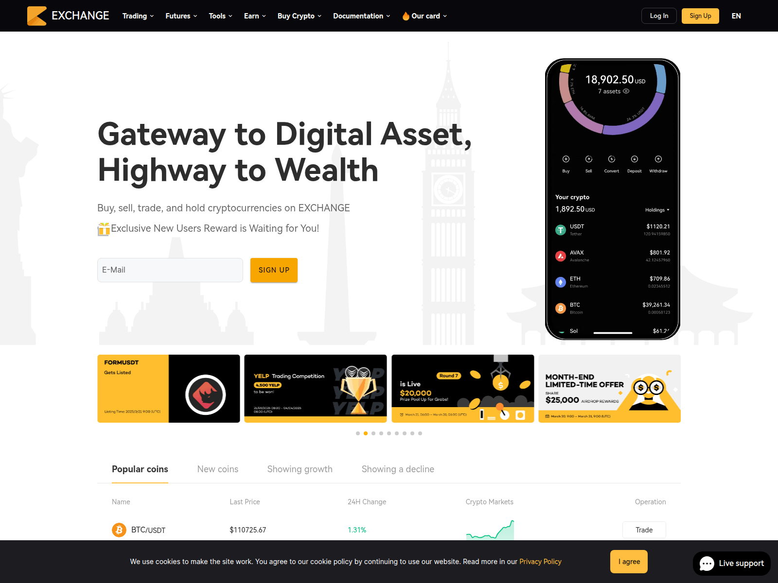 Screenshot of coinrue.com