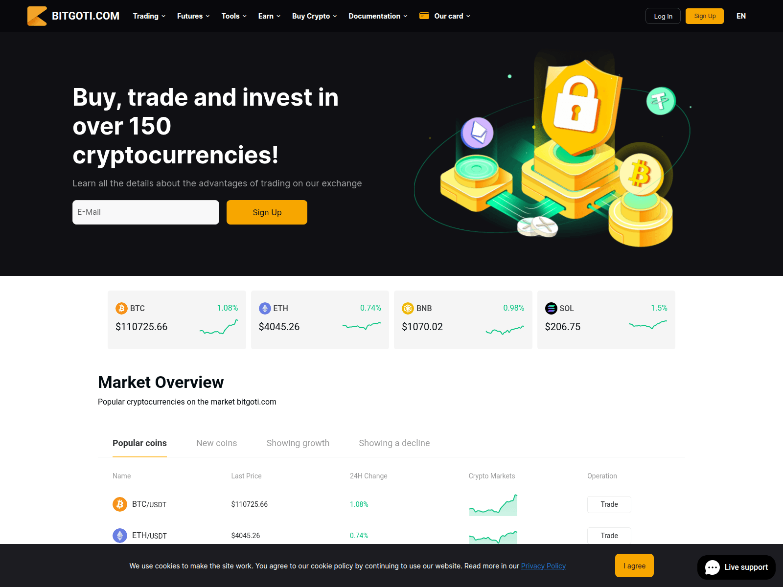 Screenshot of bitgoti.com