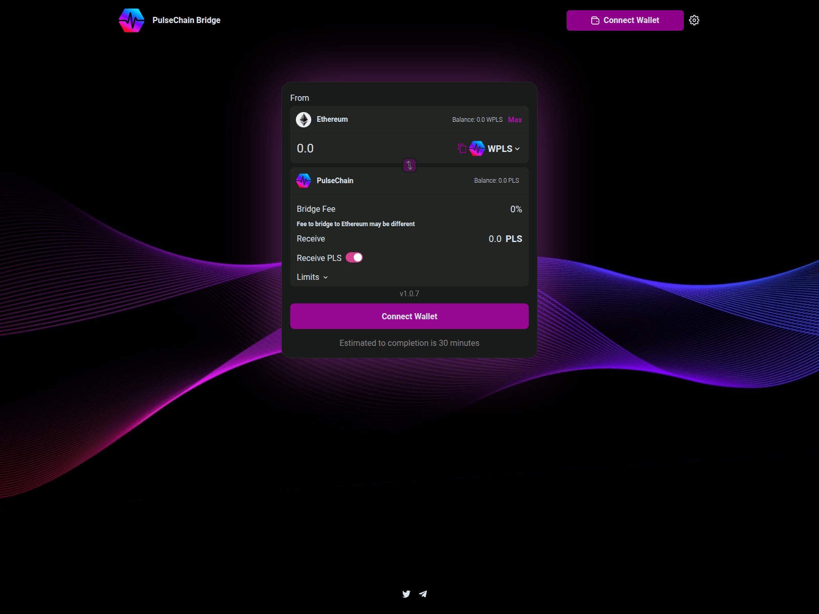 Screenshot of bridge.pulsechainfoundation.org