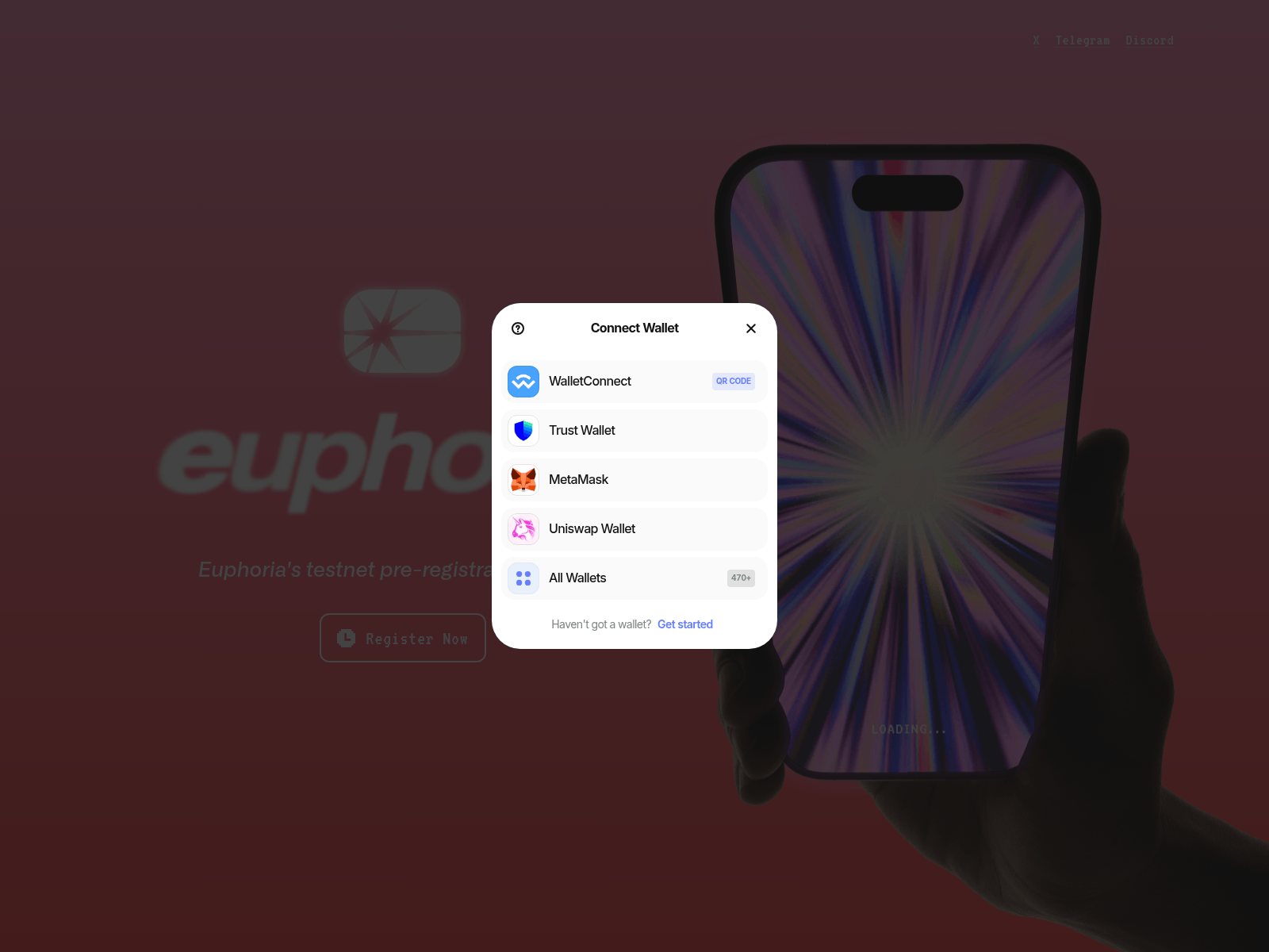 Screenshot of euphoria-testnet.com
