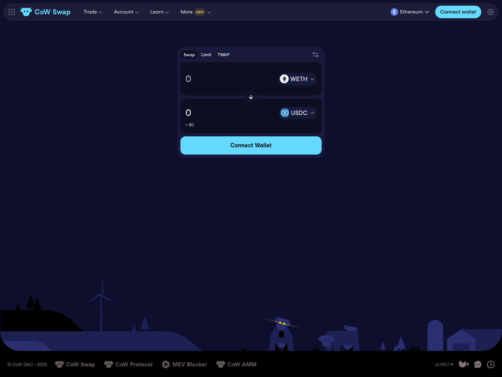 Screenshot of cow.fi-amm.com