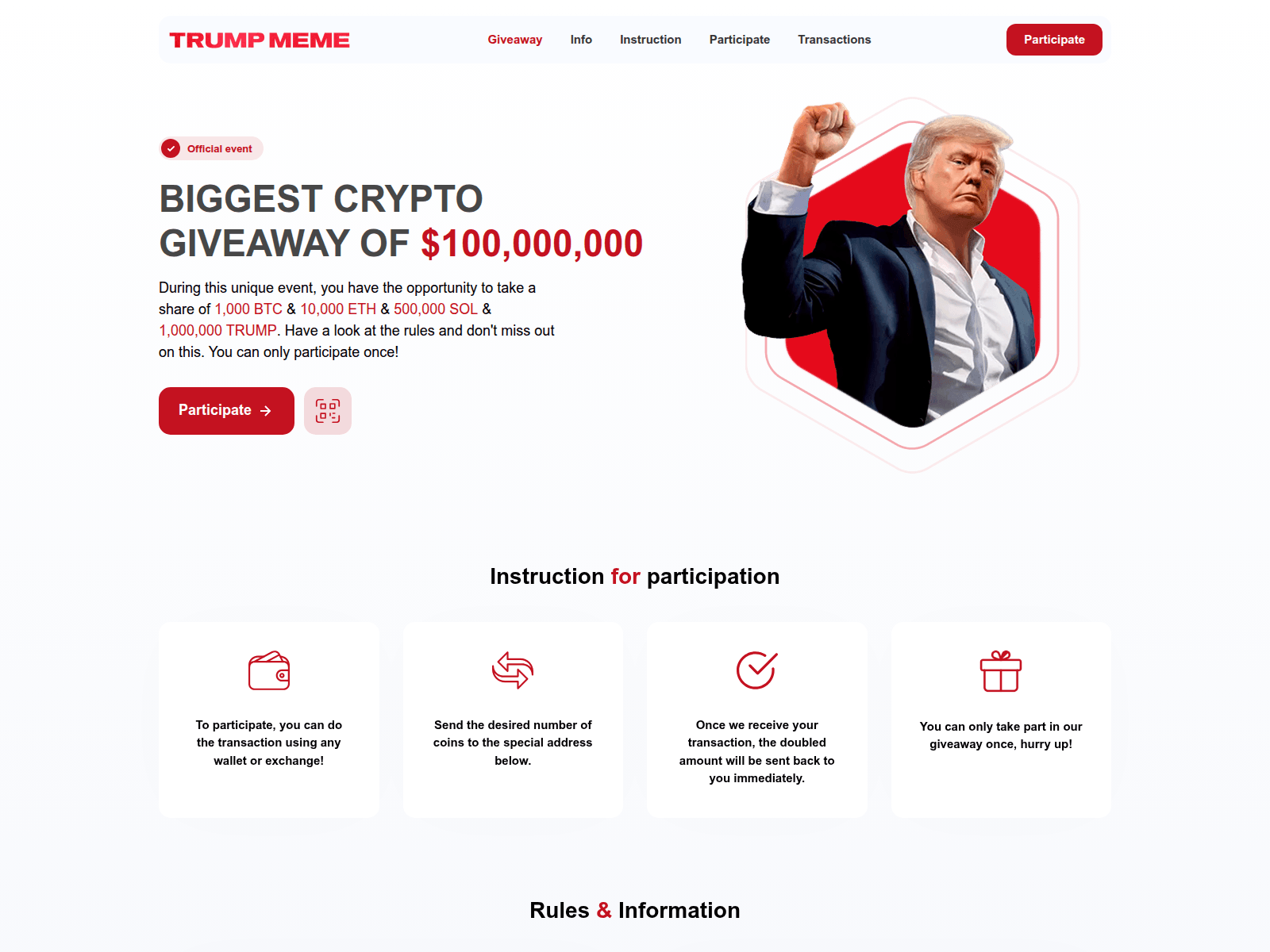 Screenshot of trumpgetlive.com