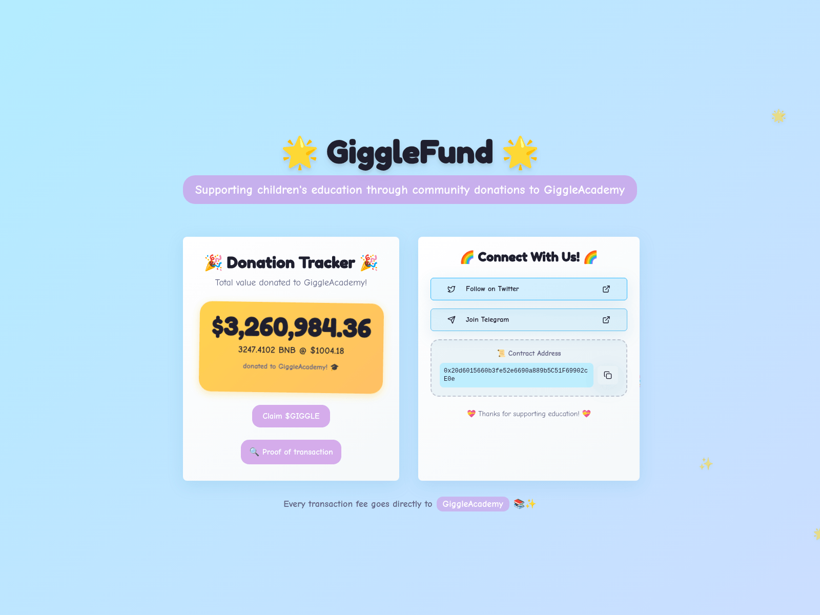 Screenshot of gigglestoken.com