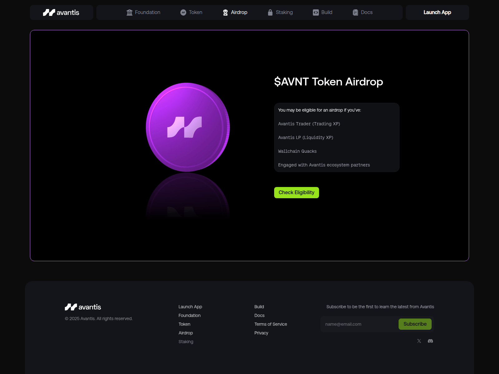 Screenshot of foundation.avantisfi.digital