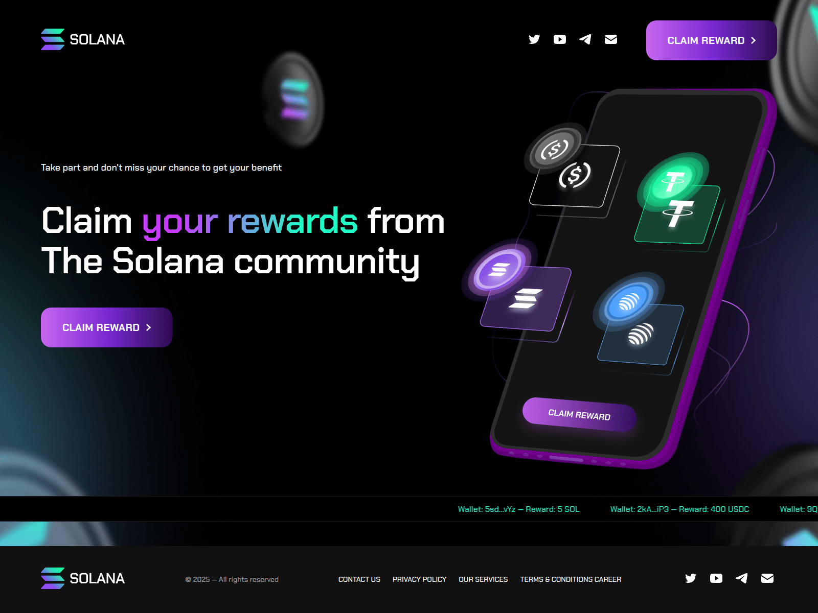 Screenshot of solanareward.lol