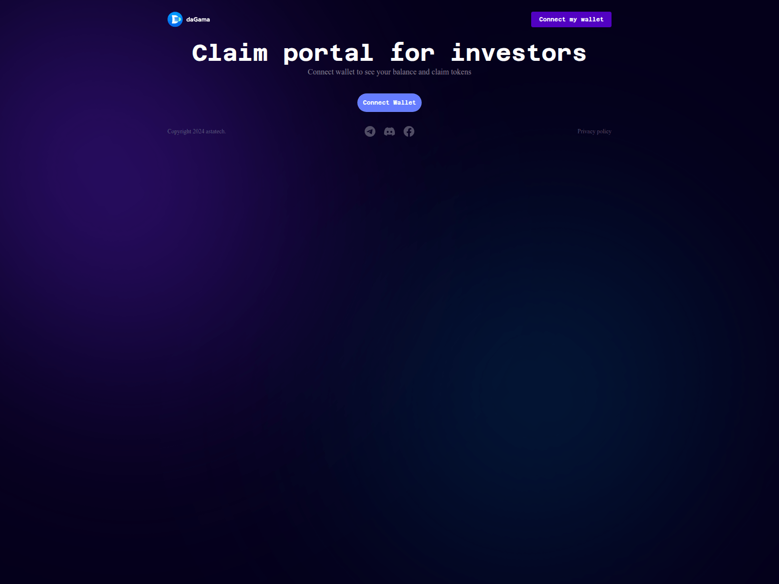 Screenshot of claim.astatech.run