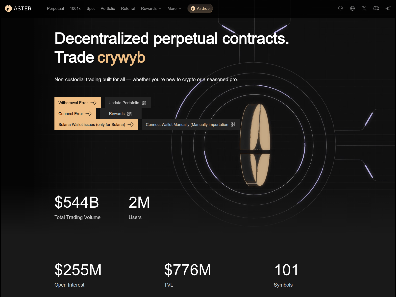 Screenshot of asterdex-web.xyz