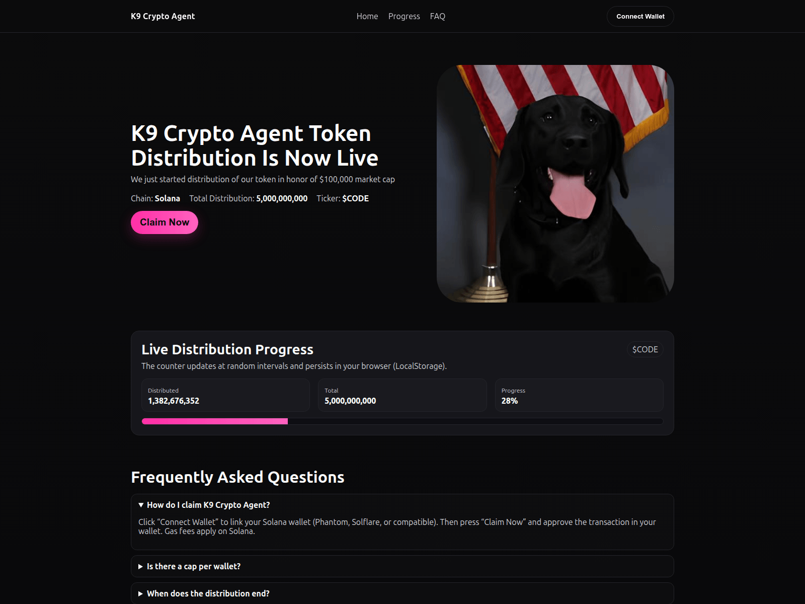 Screenshot of k9cryptoagent.com