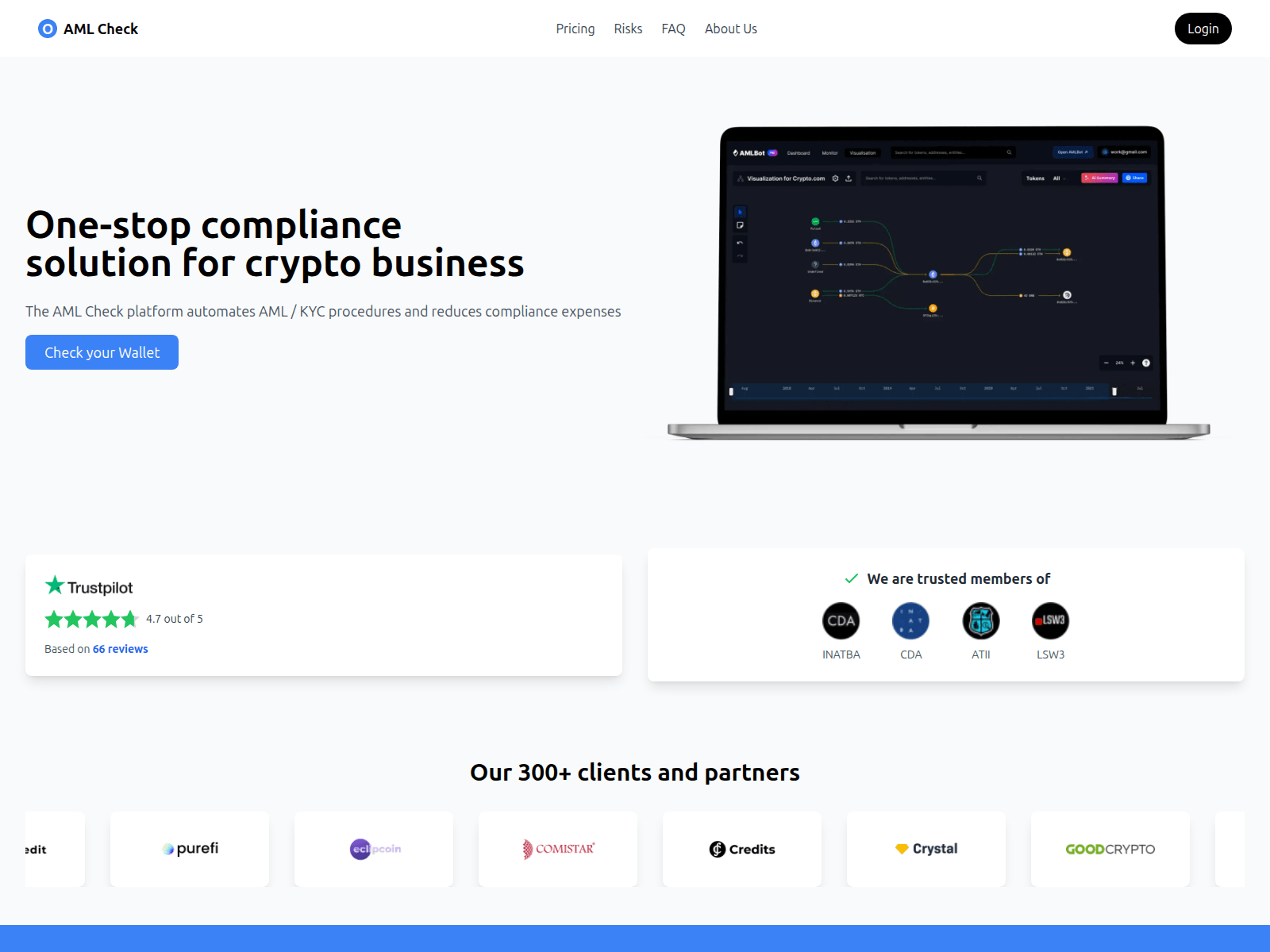 Screenshot of amlewalletcheck.com