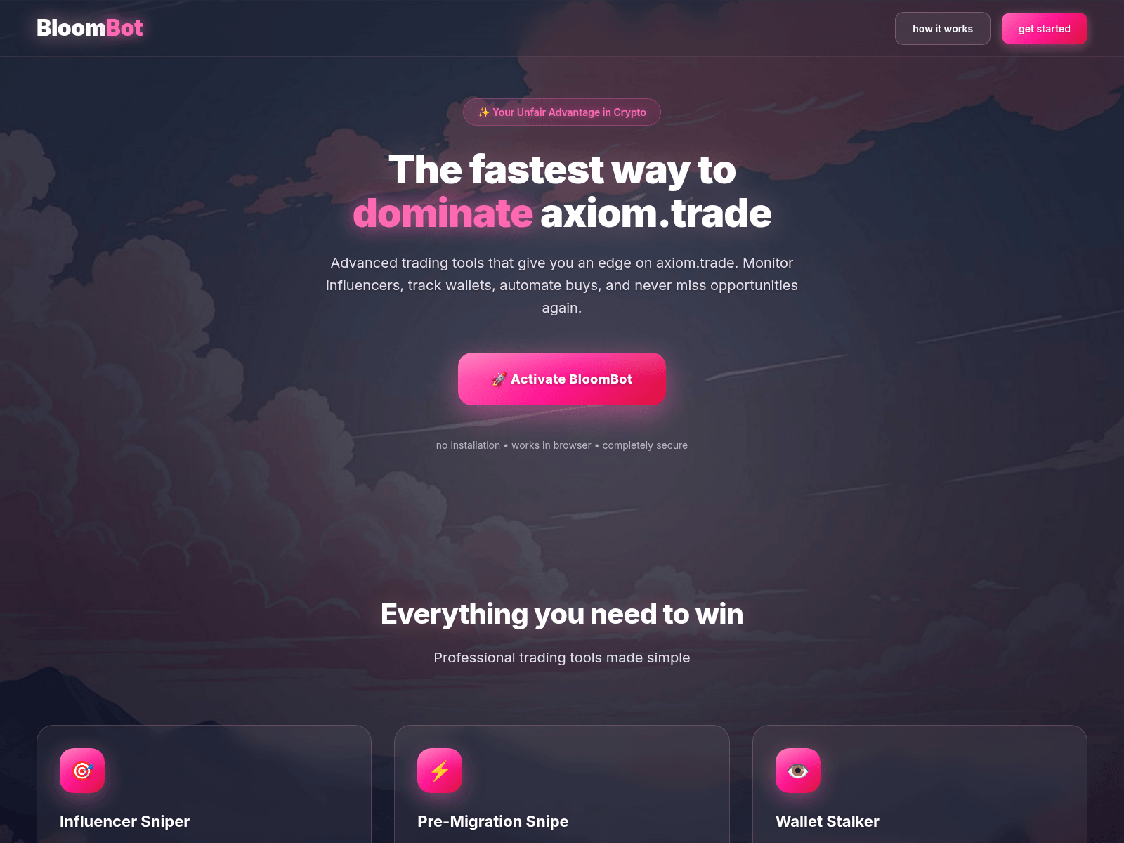 Screenshot of bloomtrade.click