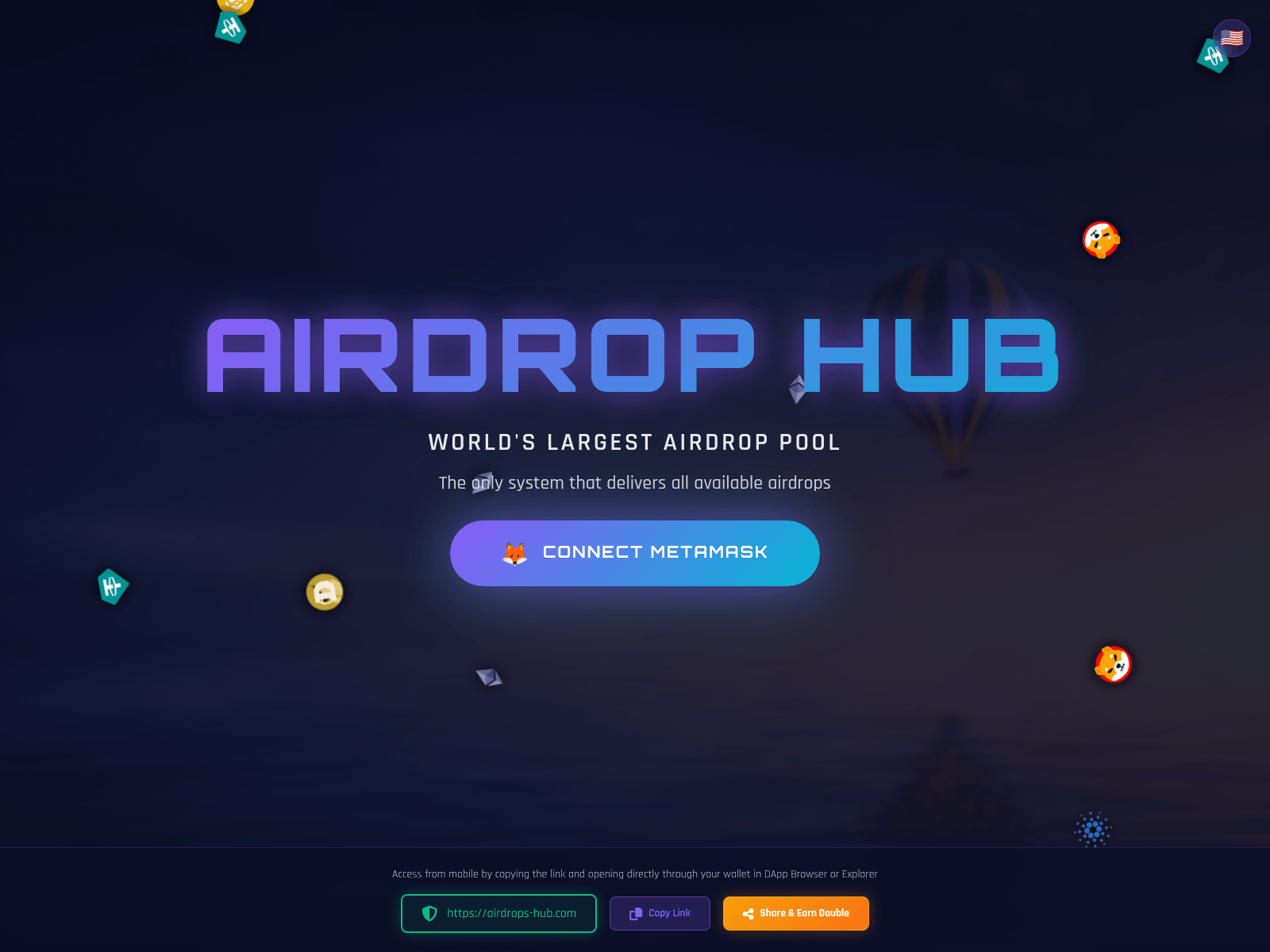 Screenshot of airdrops-hub.com