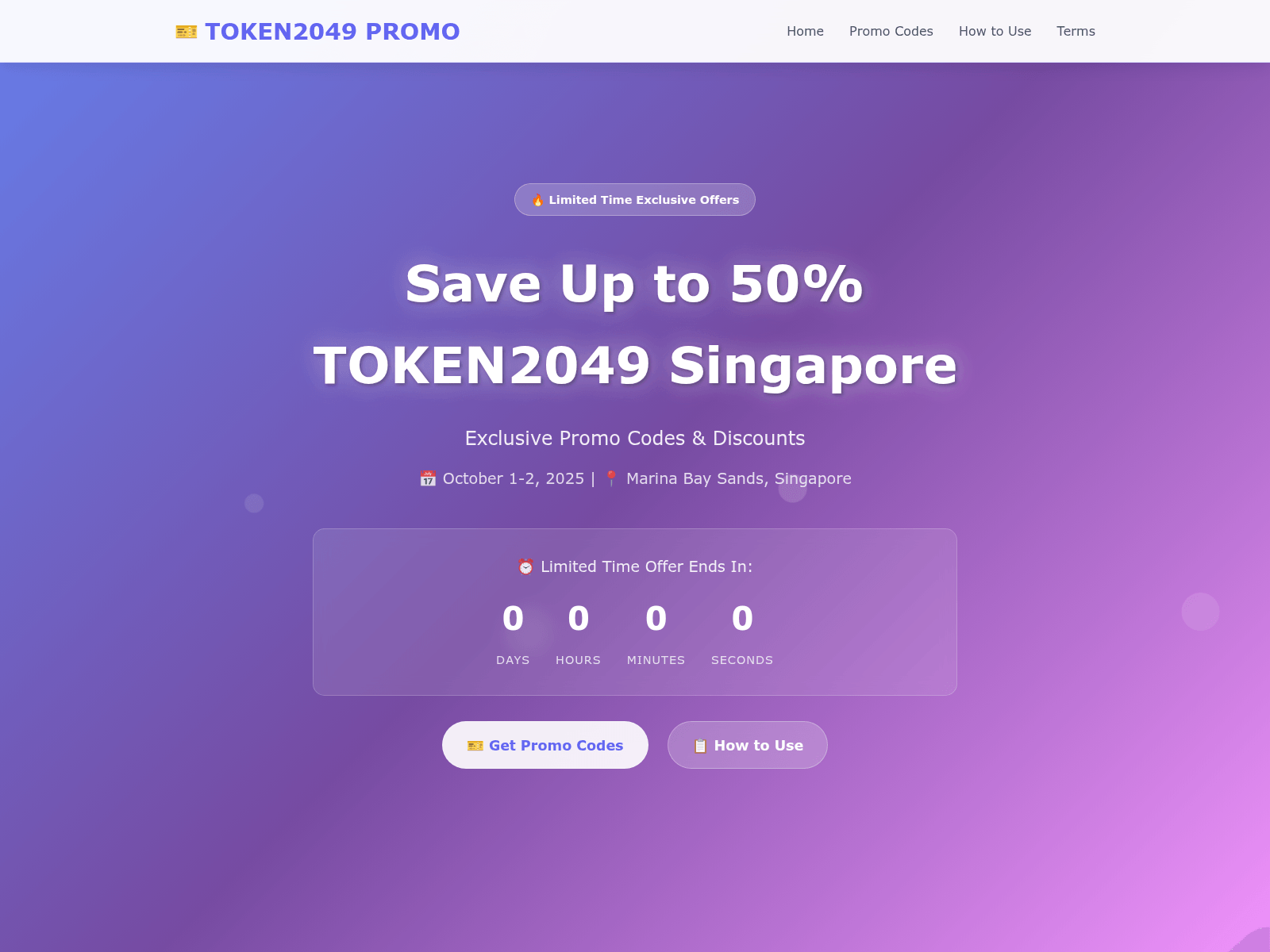 Screenshot of token2049.promo