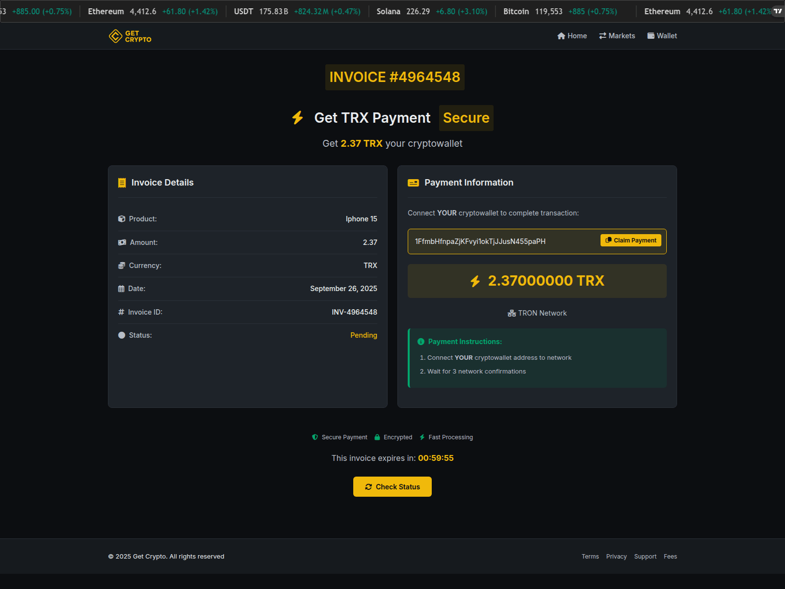 Screenshot of get-crypto.online