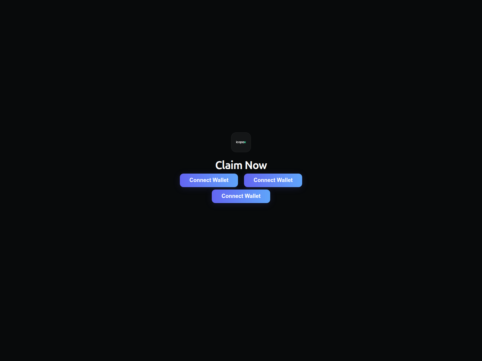 Screenshot of icopaxtoken-webclaim.xyz