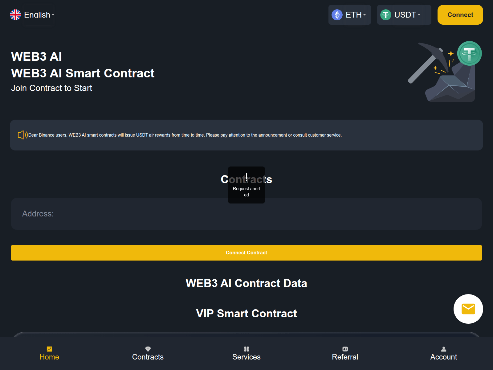 Screenshot of web3aichainlink.top