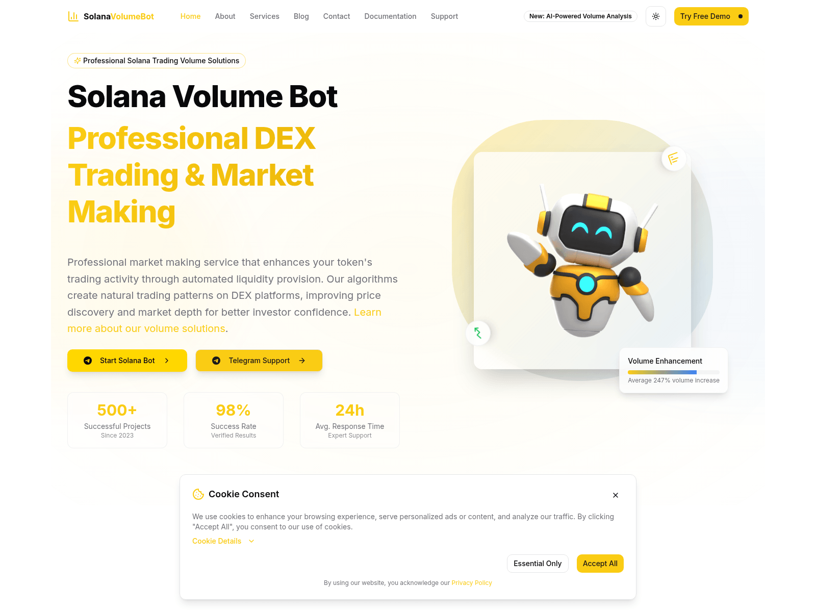 Screenshot of solanavolumeboost.com