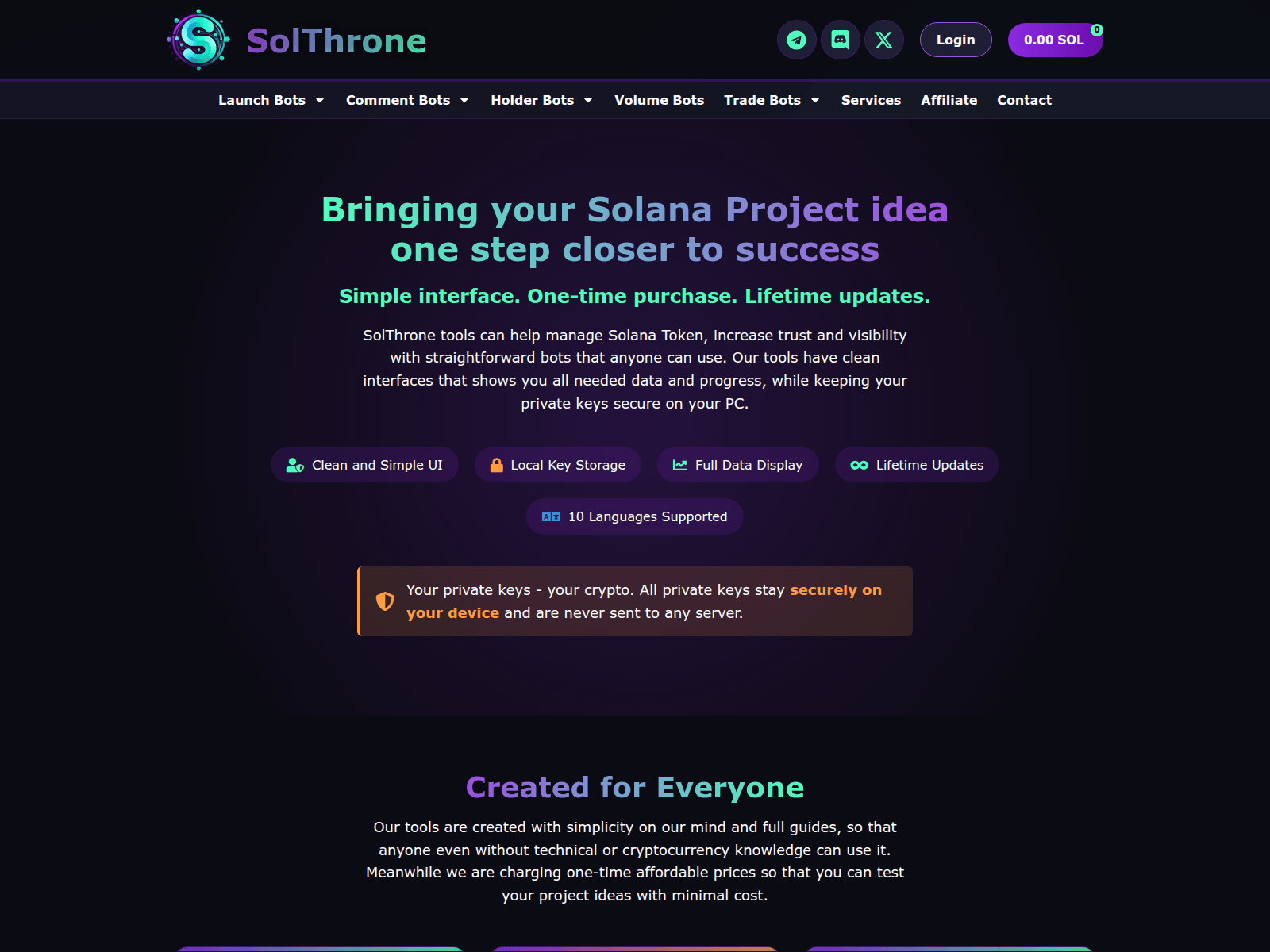 Screenshot of solthrone.com