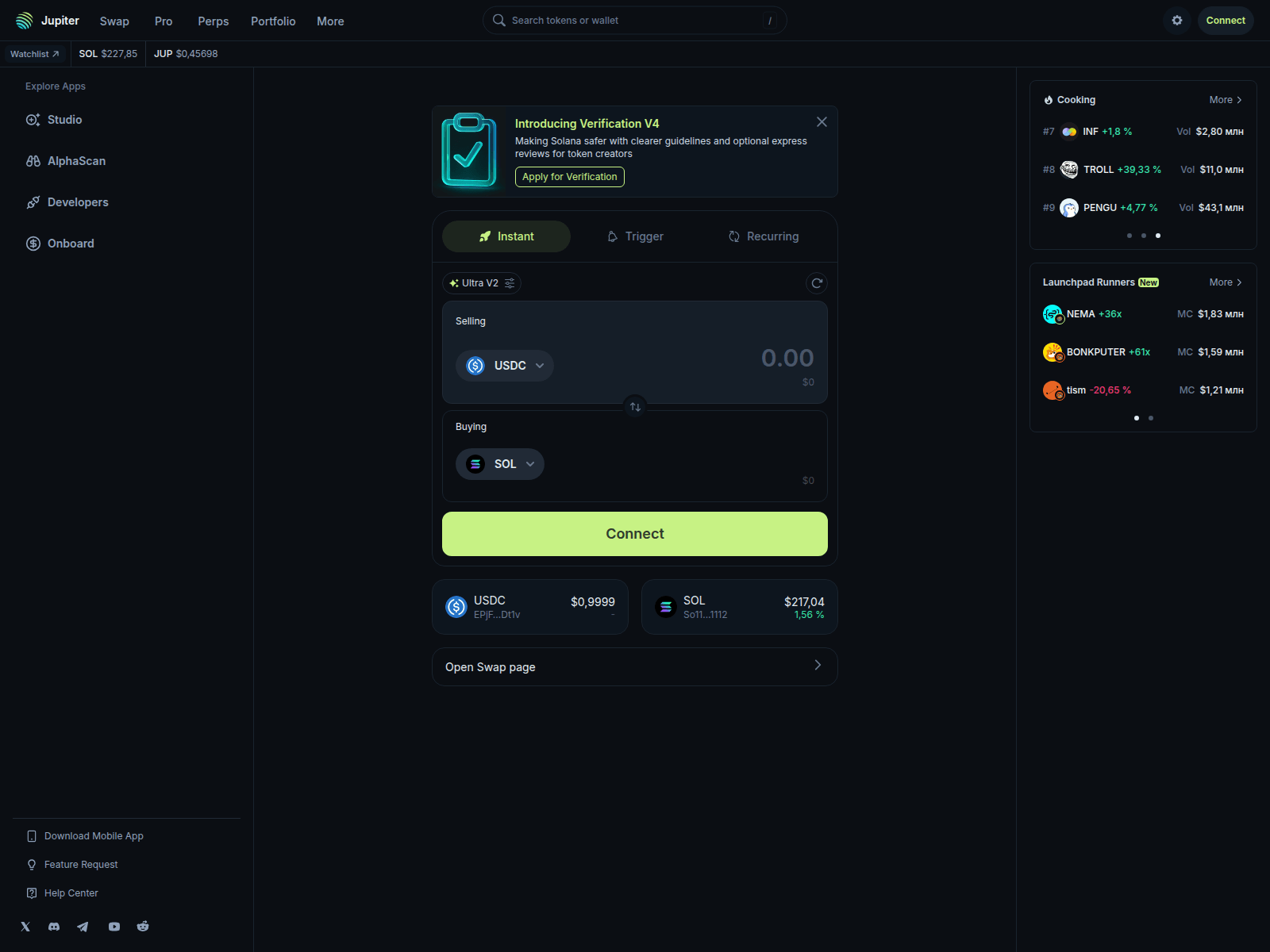 Screenshot of jupswap.net