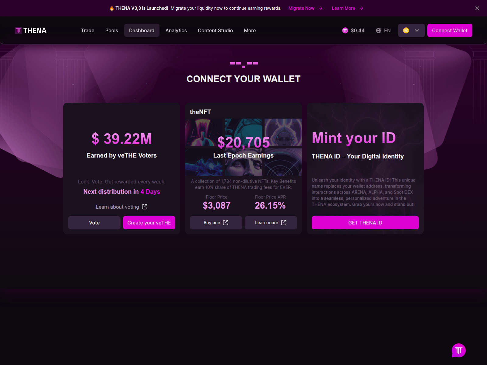 Screenshot of thena-fi.eu