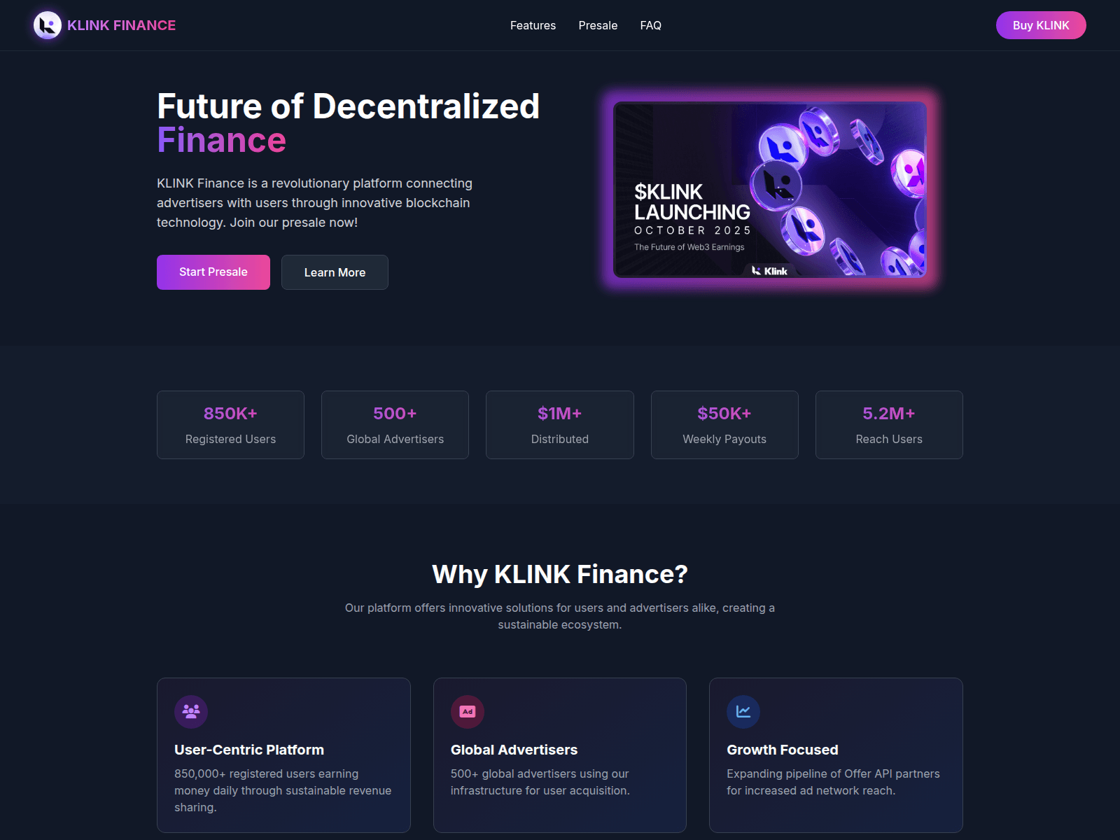 Screenshot of klinktoken.top