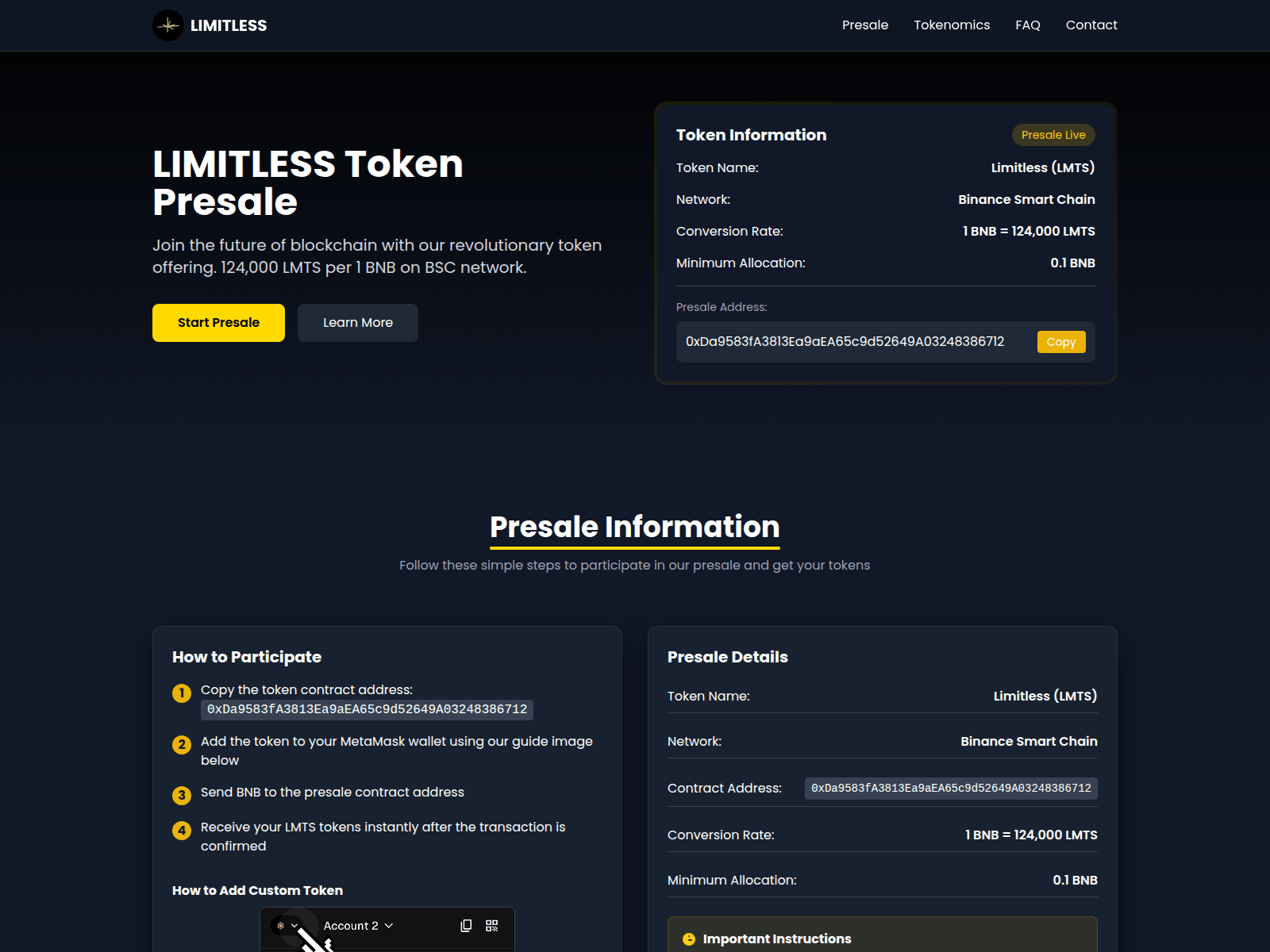 Screenshot of limitlesstoken.top